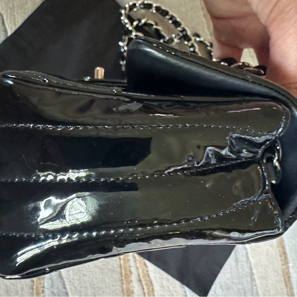 CHANEL  Black Chevron mini rectangle flap bag - Picture 5 of 13